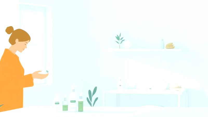 Una figura tranquila examina productos naturales