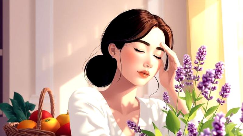 Una mujer serena irradia calma y paz