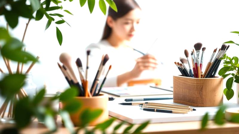 Un artista crea con calma y belleza