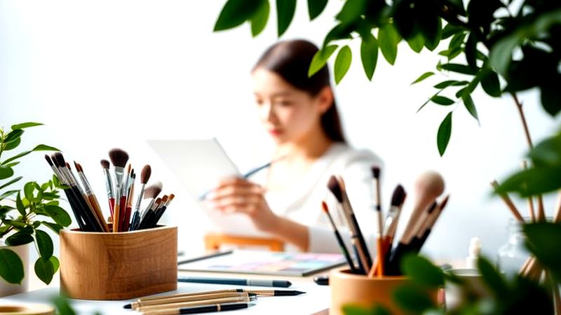 Un artista crea con calma y belleza