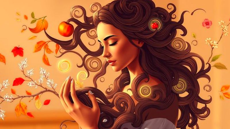 Una mujer cuida serenamente ciclos de vida