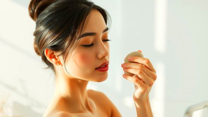 Una mujer serena logra belleza etérea