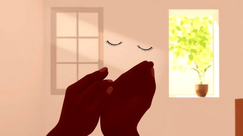 Manos suaves cuidan un rostro sereno