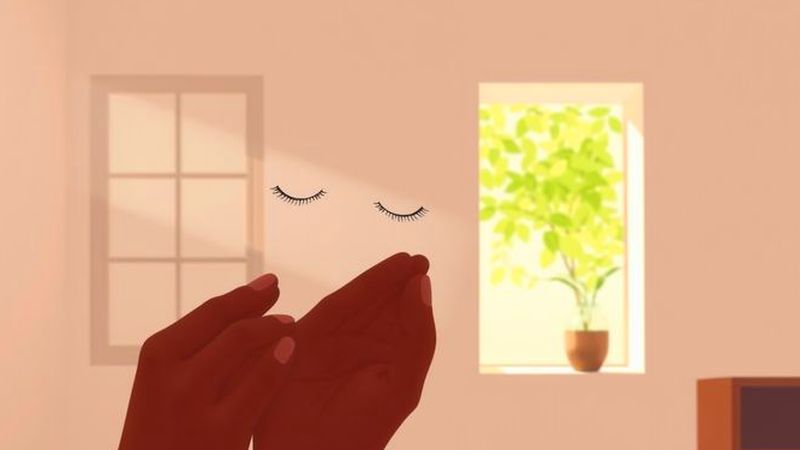 Manos suaves cuidan un rostro sereno